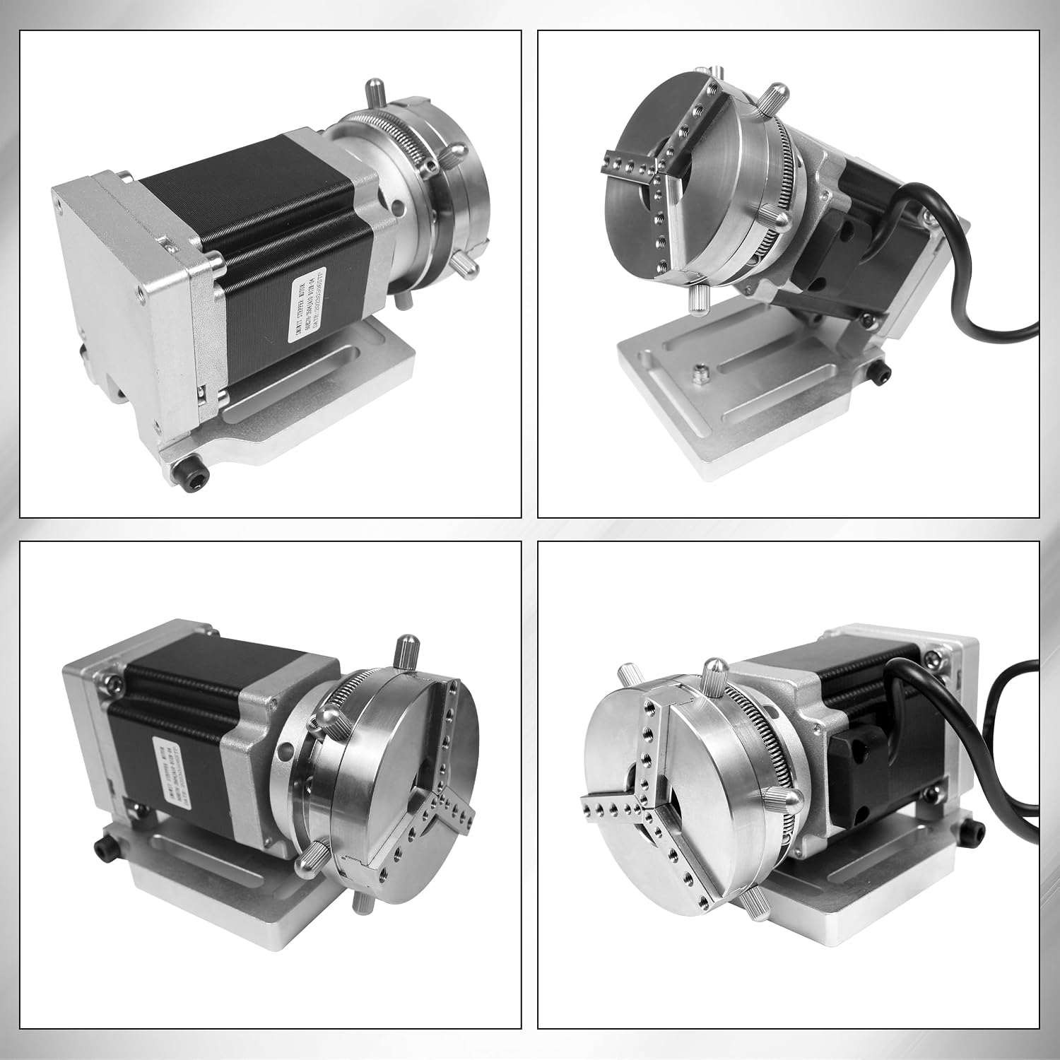 CNCTOPBAOS D69 Mini Rotary Axis with 83mm Chuck for Laser Marking Machine,Fiber Laser Engraver Machine Rotary Chuck Attachment for Ring Jewelry Bracelet Bearings Marking Tool Small Hardware Necklaces