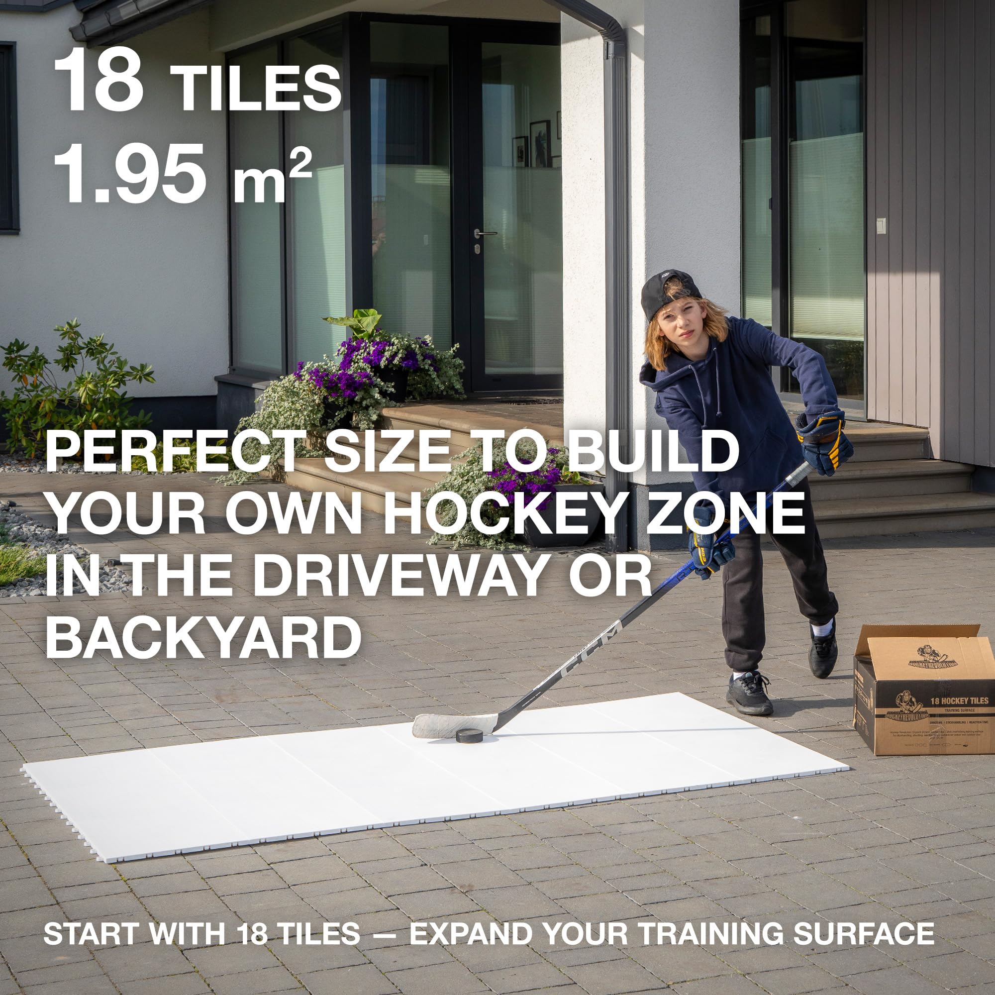 Hockey Revolution Dryland Baldosas de Suelo para Pegar Disparar Pasar Interior Exterior