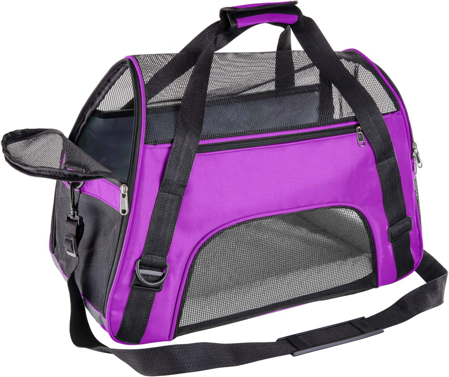 perfrom Pet Carrier with Fleece Sleeping Mat, Airline Approved Soft Sided Pet Travel Carrying Handbag for Small Medium Dogs Cats,…