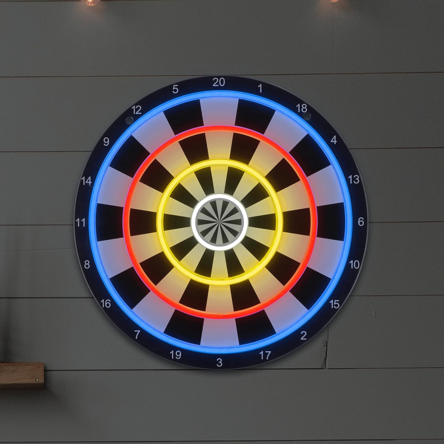 LED Light Up Dartboard with Safe Suction Cup Darts, LED Dartboard with Backlight for Kids, Teens & Adults, USB Powered Game Room Wall Decor for Family Fun