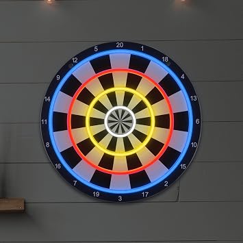 Neon Dart Board with 10 Safe Suction Cup Darts