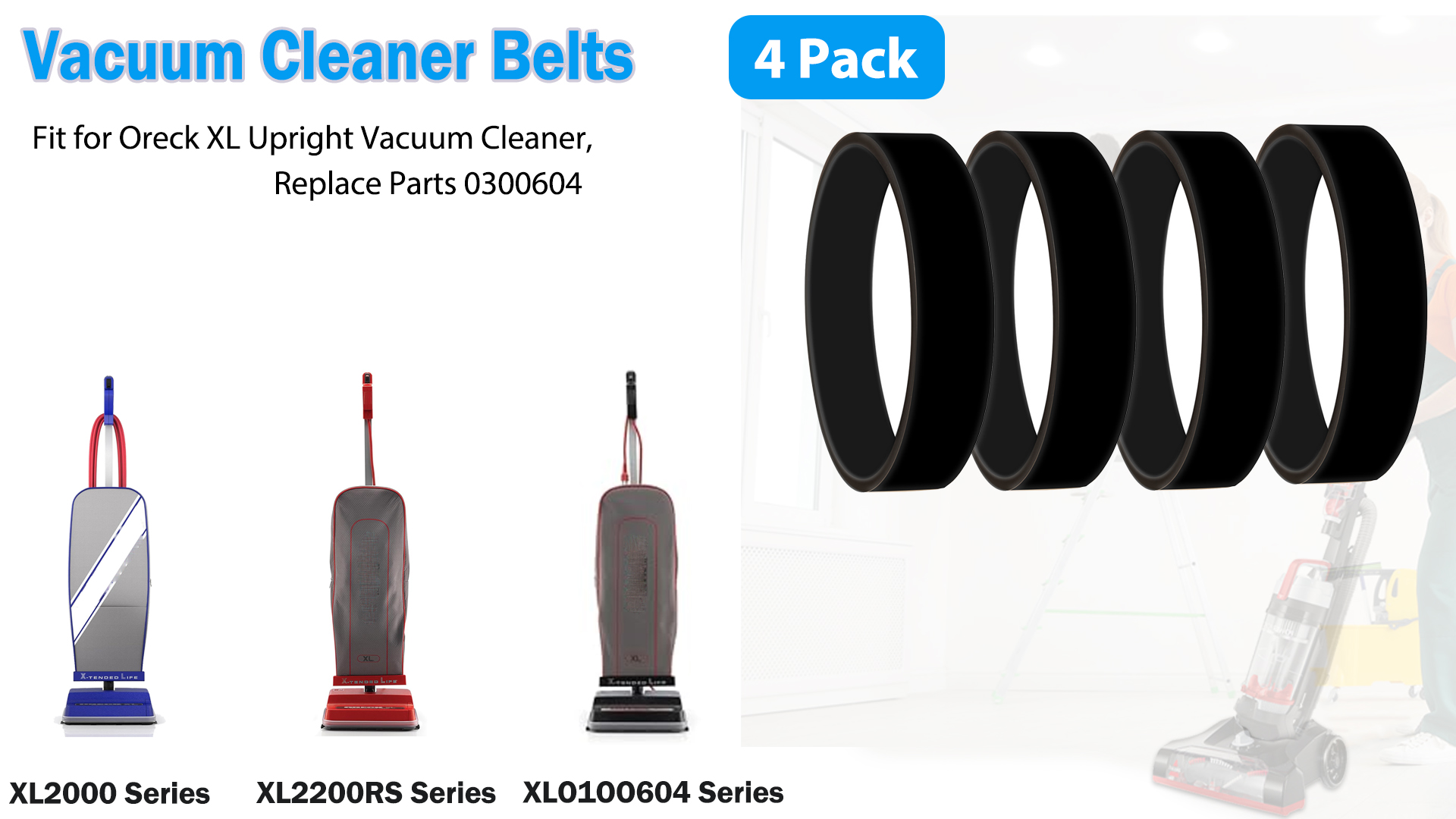 Vacuum cleaner brush roll with a new belt being installed