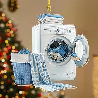 Personalized Acrylic Laundry Washing Machine Ornament – U...