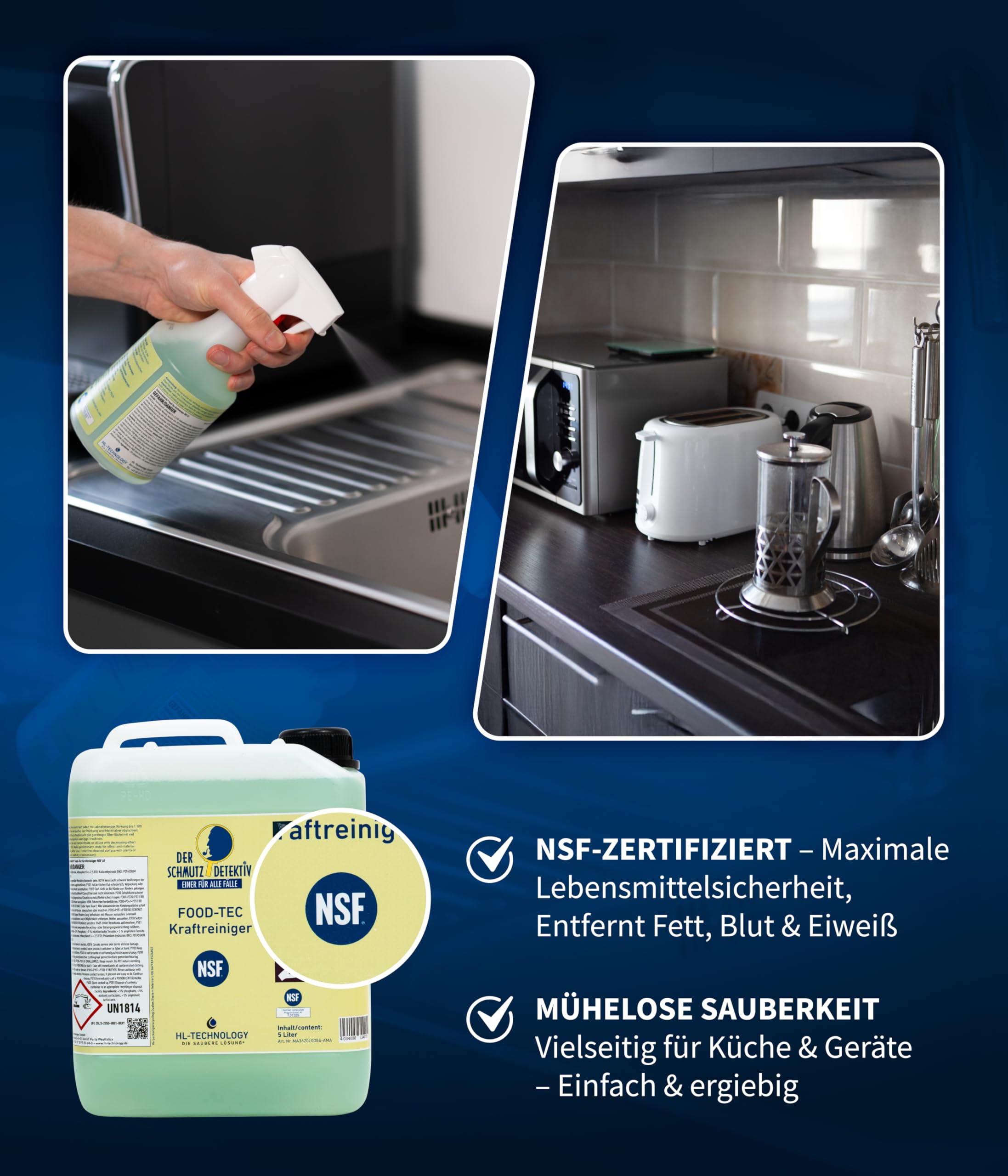 Der Schmutzdetektiv® FOOD-TEC Kraftreiniger NSF A1 Kanister 5 L