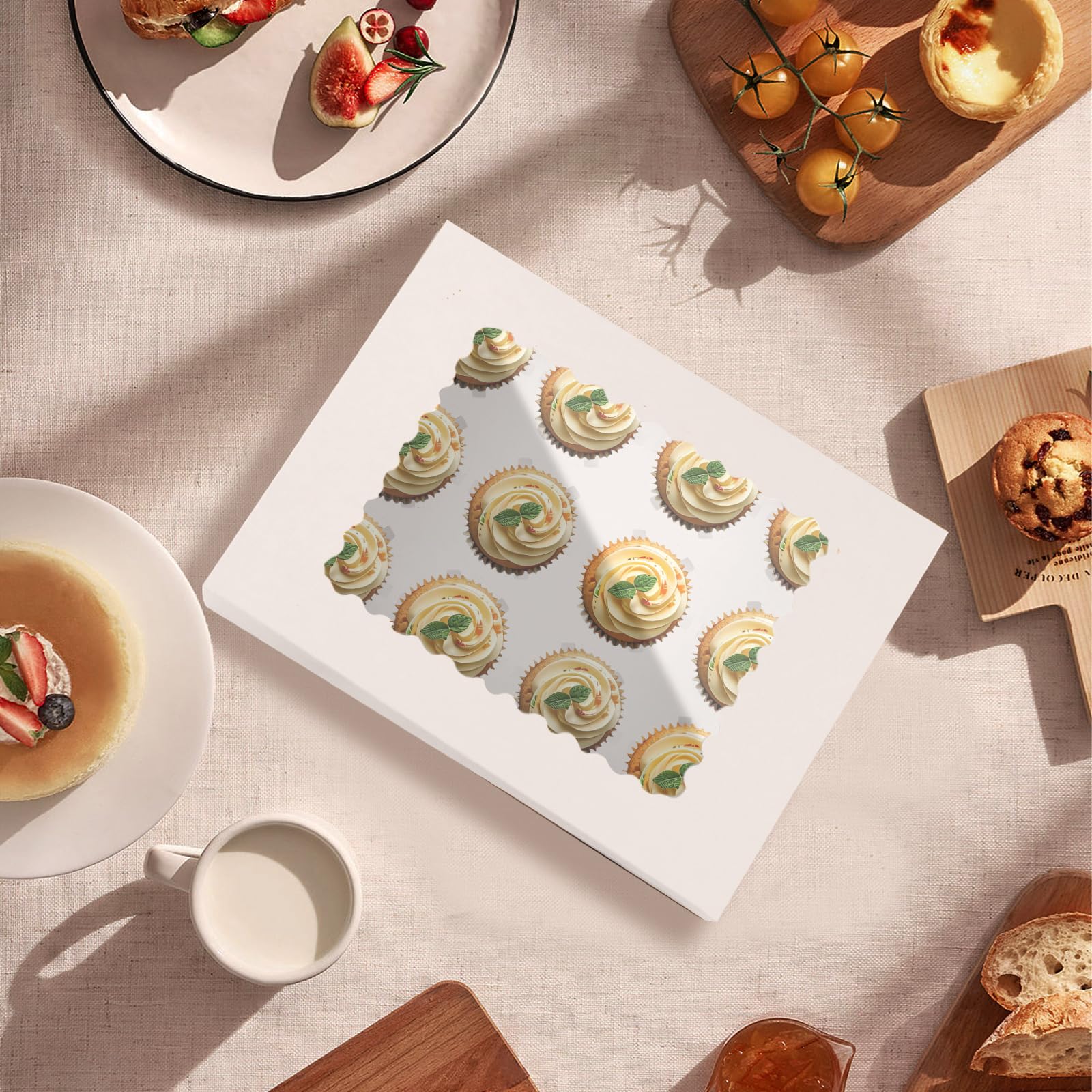 10 Scatole Per Cupcake Con 12 Fori - Cartone Con Finestra, Trasporto Muffin E Biscotti, Riciclabili - Foto 10