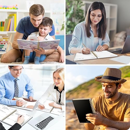 Miniatura 7 de Ospelelf Agenda semanal mensual 2024-2025, 2024, encuadernada en espiral, cubierta de PVC, planificadores de vida con calcomanías, mármol rosa (A5)