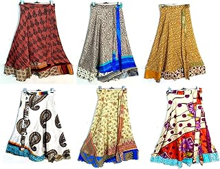 WholeSale Lot of Indian Vintage Silk Saree Recycled Magic Wrap Around Bo...