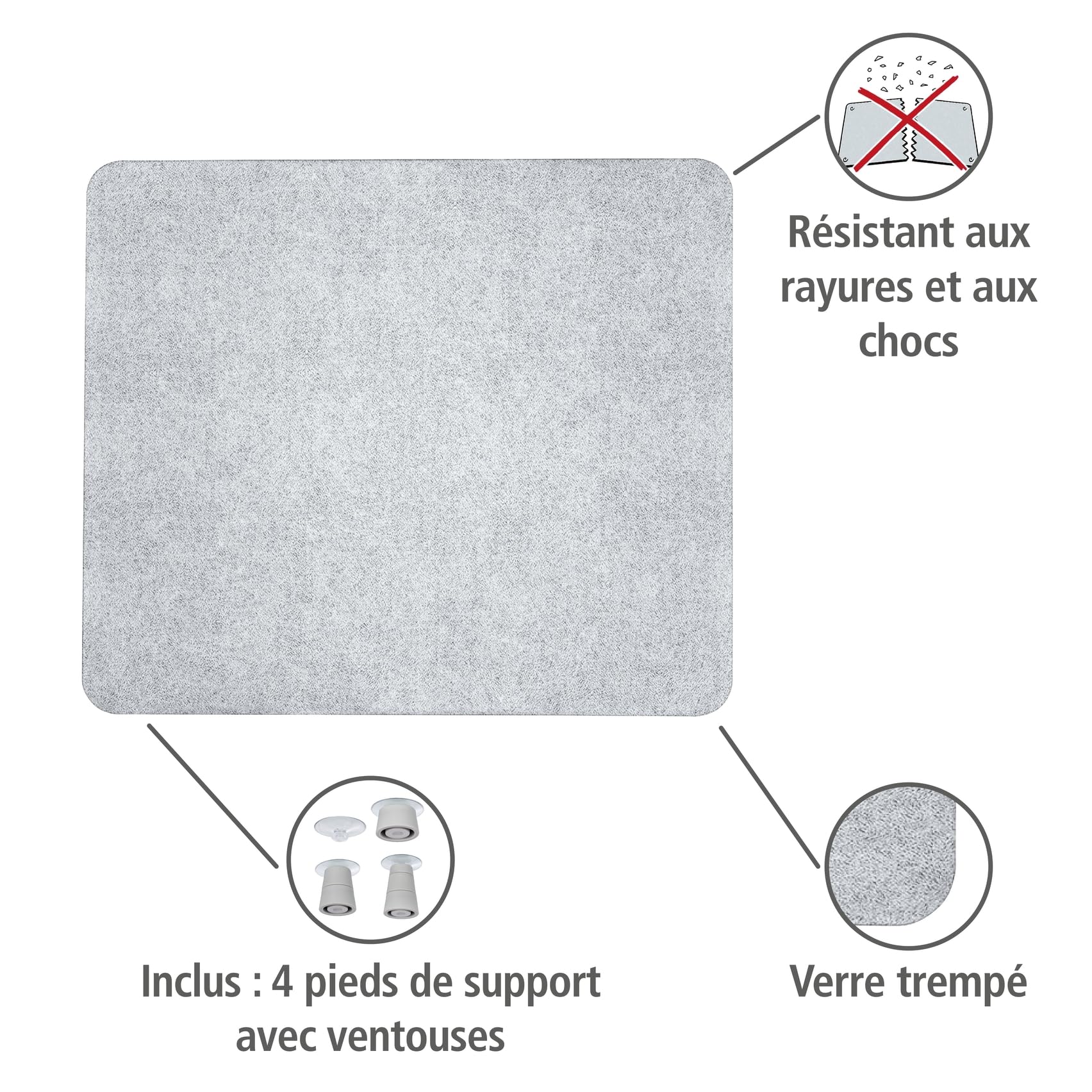 WENKO Protection Plaque de Cuisson, plaque de protection en verre trempé, 3en1