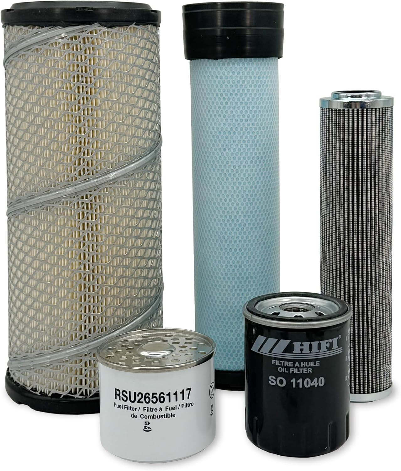 HERO Maintenance Filter Kit For Takeuchi TW50 Wheel Loader Filters Compatible With OEM 2991546 2991557 8010489 8010490 8012354 S/N E104063-E105832