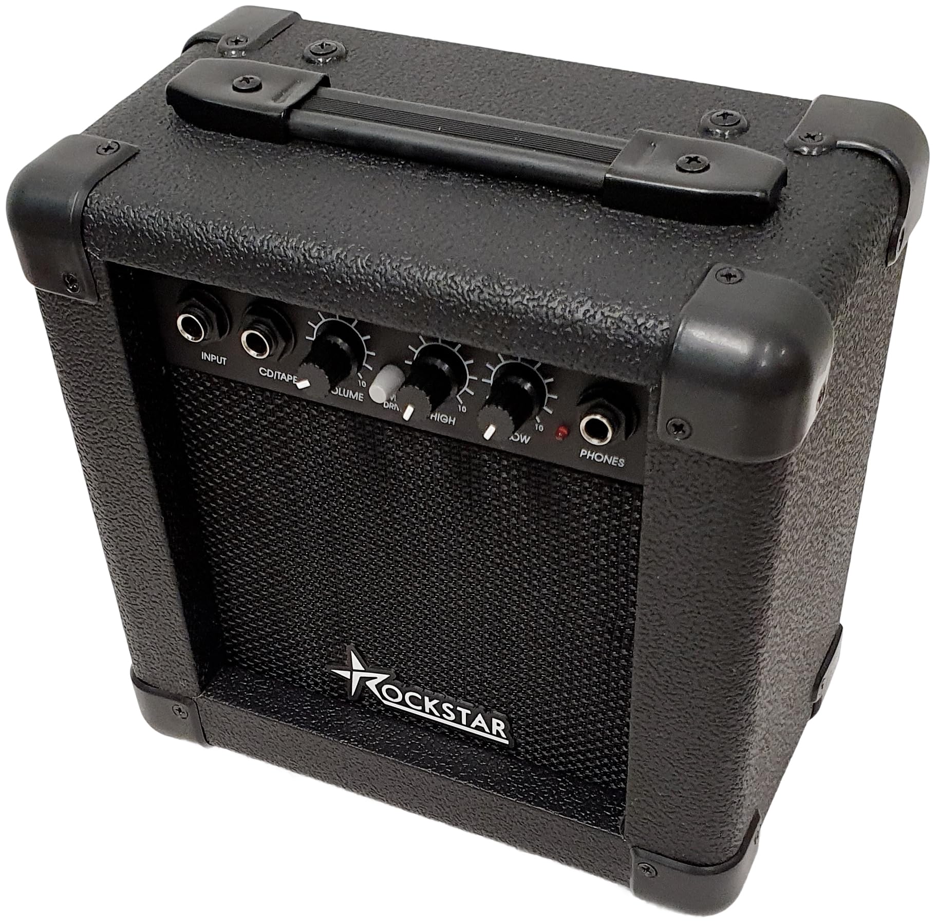 Rockstar - Amplificador de Guitarra Eléctrica BC08-0357 | 10W Potencia | Altavoz 5" Full Range | Canales Clean y Drive | Salida Auricular, Entrada Auxiliar CD/Tape