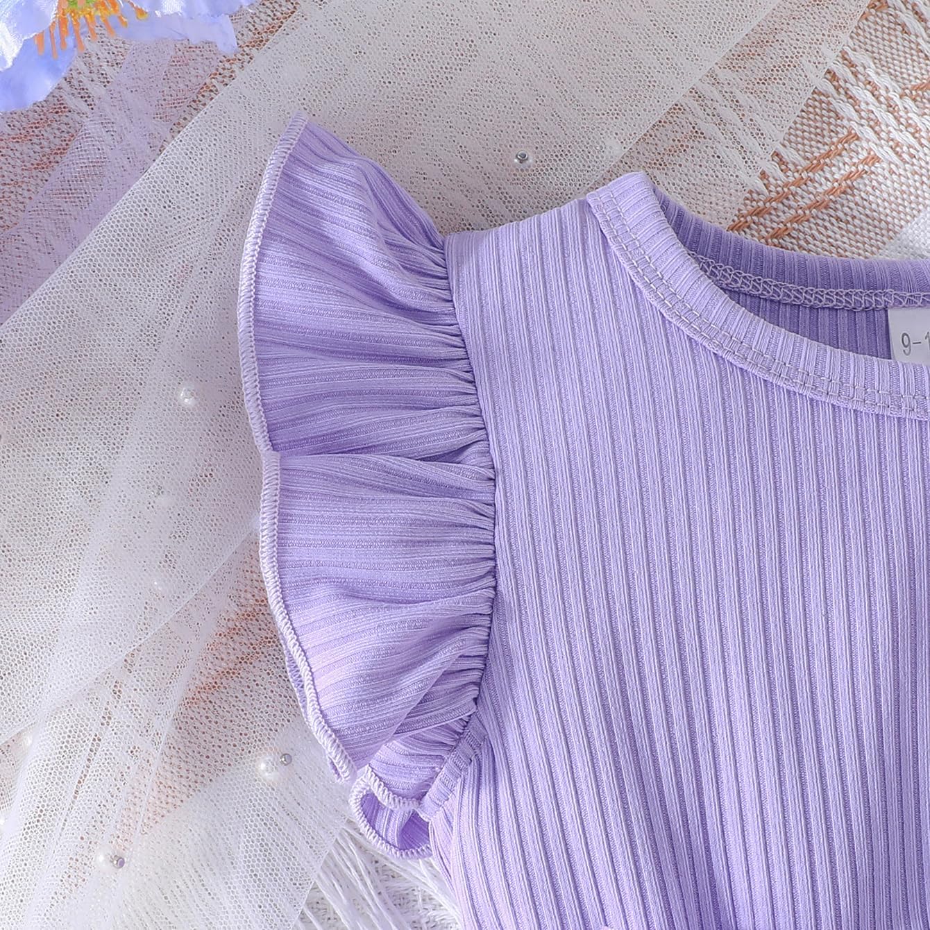 Toddler Baby Girls Tulle Tutu Dress Ruffle Sleeve Fluffy Dresses Cute Summer Sundress for Party Beach Casual - Image 4