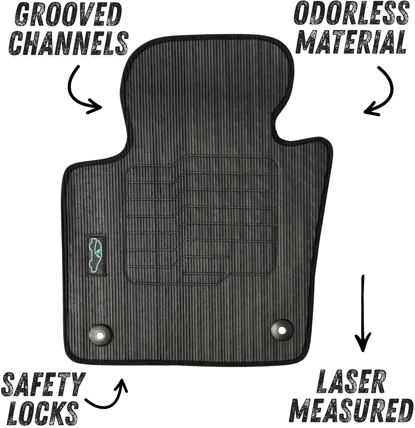 ecoMats All Weather Floor Mats Custom Fit for 2011 to 2018 Volkswagen Jetta, Front and Rear Set, Driver and Passenger with Safety Locks, Odorless