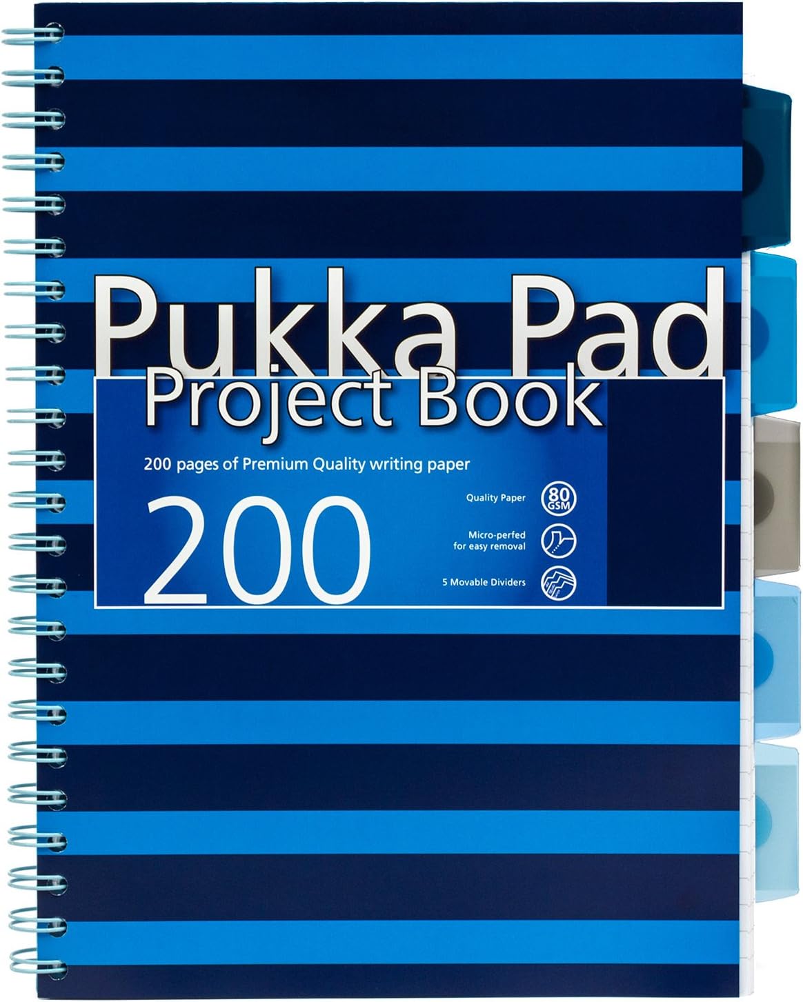 Pukka Pad A4 Project Book 200 Pages With 5 Dividers - Navy NEW RANGE