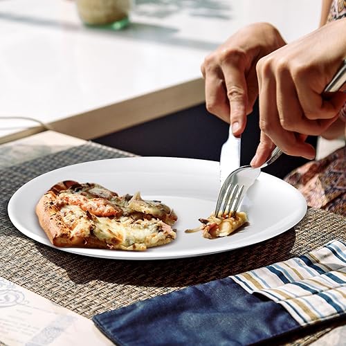 Vista 10 de Dandat 12 bandejas grandes ovaladas para servir platos blancos para bodas, fiestas, restaurantes, carnes caseras, tacos, sushi, aperitivos, pasteles