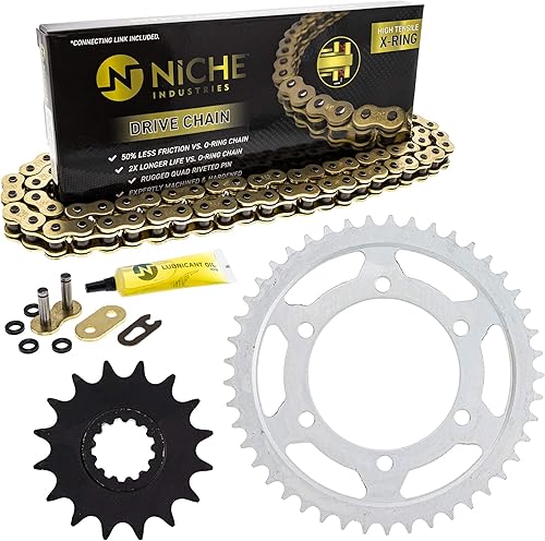 NICHE Combo de cadena de piñón de transmisión para Yamaha MT-09 FZ09 XSR900 delantero 16 trasero 45 dientes 525VM-X X-Ring 110 eslabones