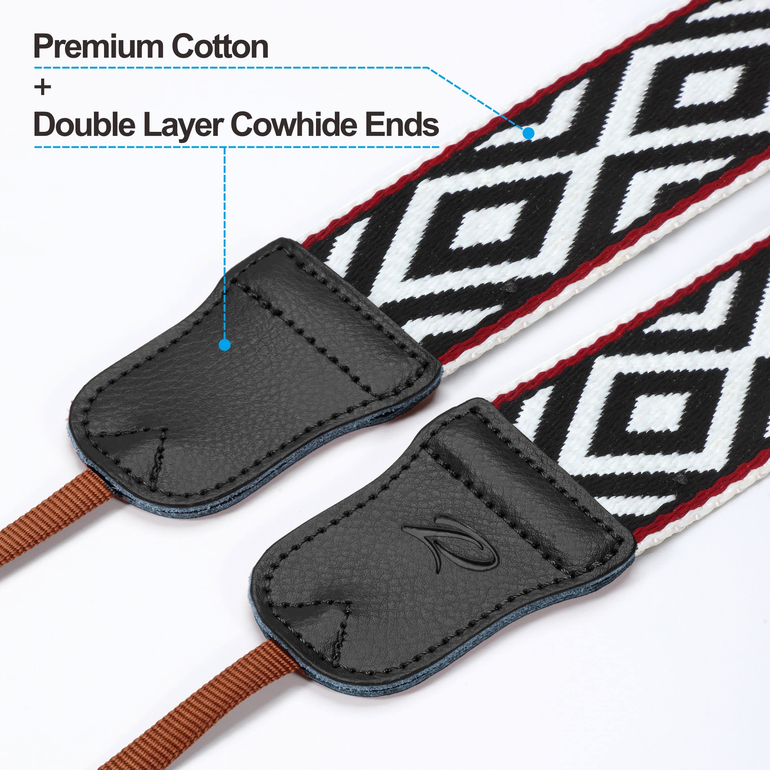 Padwa Lifestyle Kameragurt Aus Echtem Rindsleder – 1,1 Cm Schmal, 96,5 Cm Lang, Weich & Stylisch