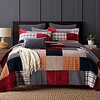 Vista 19 de Secgo - Juego de edredón Queen para cama - 100% algodón, edredón tamaño Queen, colcha burdeos (90 * 98 pulgadas) con 2 fundas de almohada, colcha