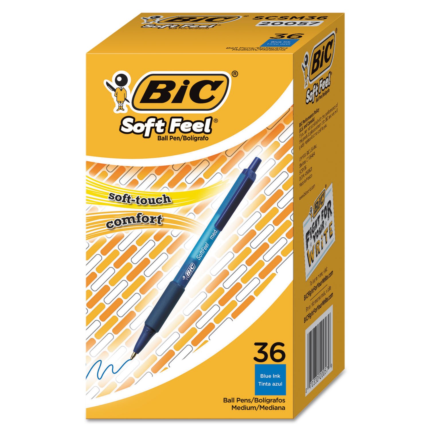 BIC Soft Feel Retractable Ballpoint 1.0mm Blue