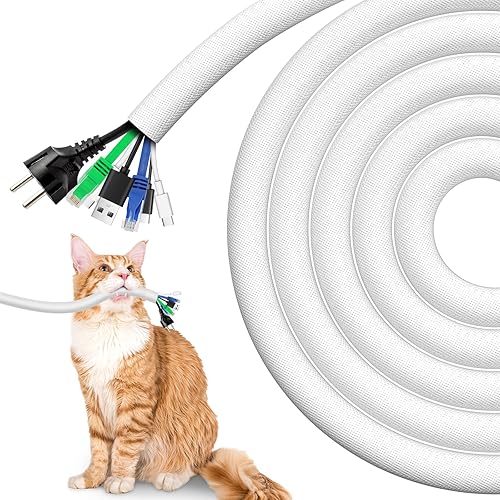 AGPTEK Funda para cables, 10 pies a 1.2 pulgadas, gestión de protector de cable de perro y gato, protege los cables de masticar mascotas, para