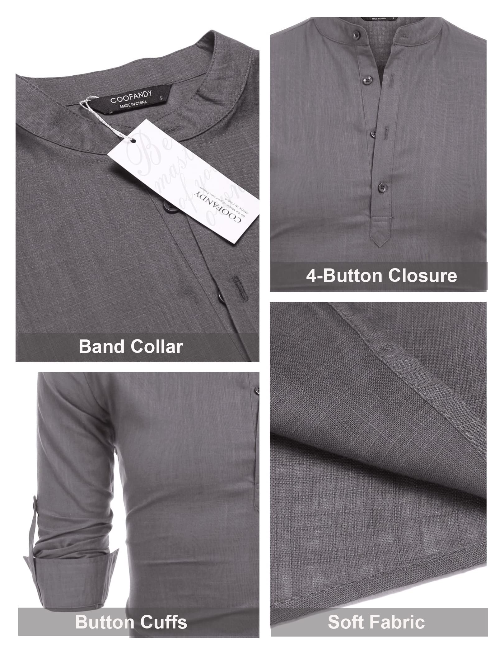 COOFANDY Ztj009538 Camicia Button-Down Uomo (Pacco da 1)