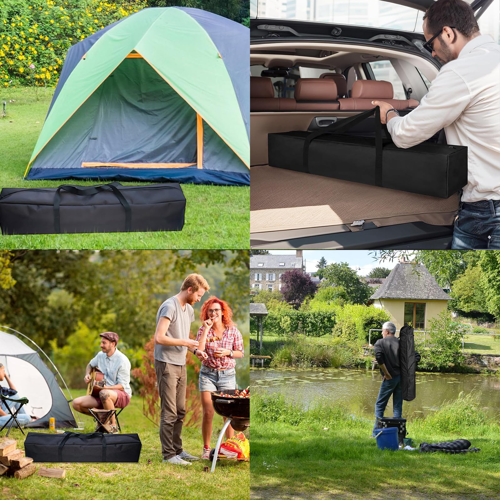 Tragbare Zeltstangentasche 100/120/150cm, wasserdichte Zeltstangen Tasche Gestängetasche Transporttasche Tragetasche, Camping Aufbewahrungstasche für Wohnwagen, Markisenrahmen