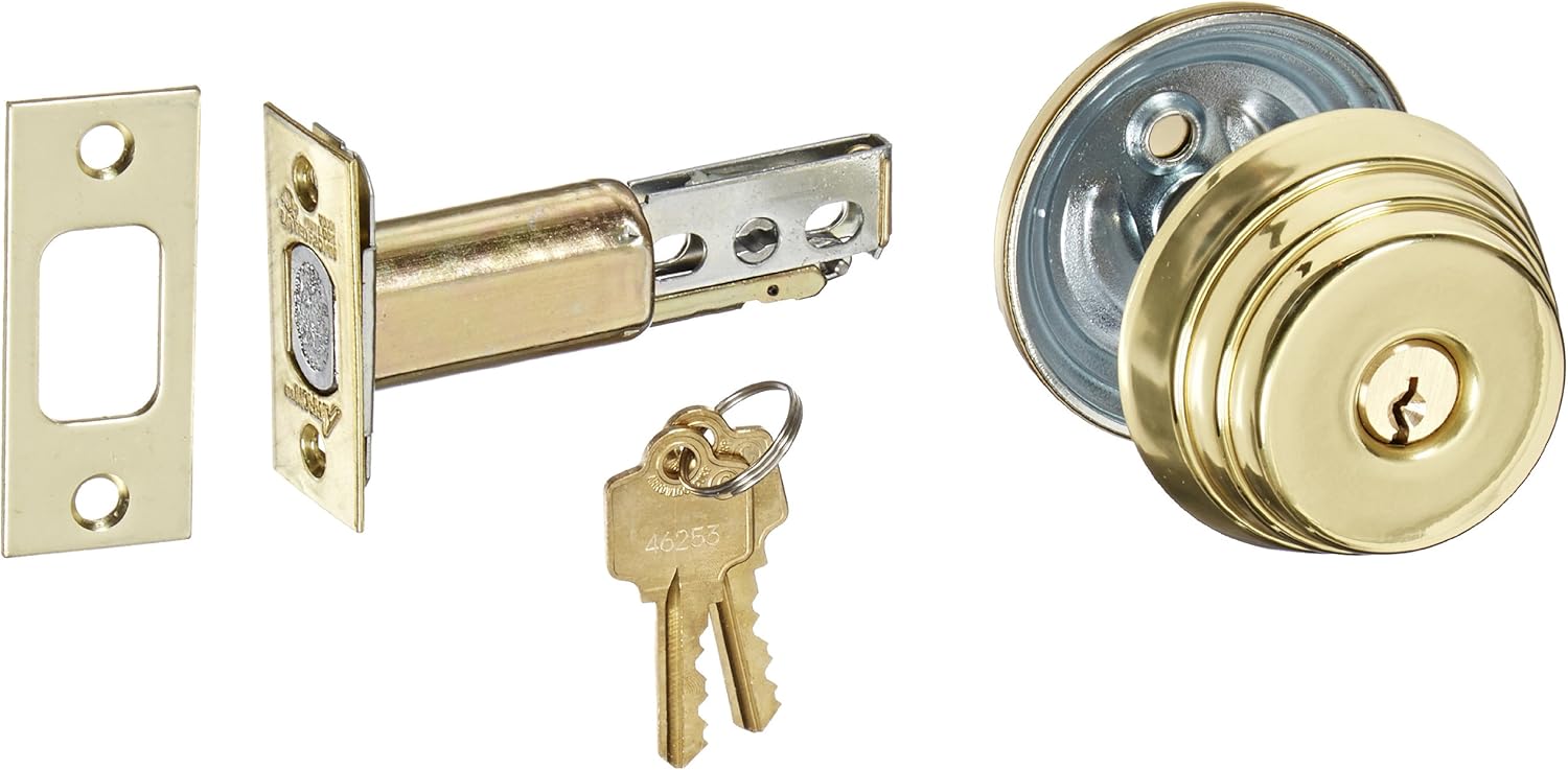 Arrow Lock E Series Bright Brass Occupancy Indicator Deadbolt Auxiliary