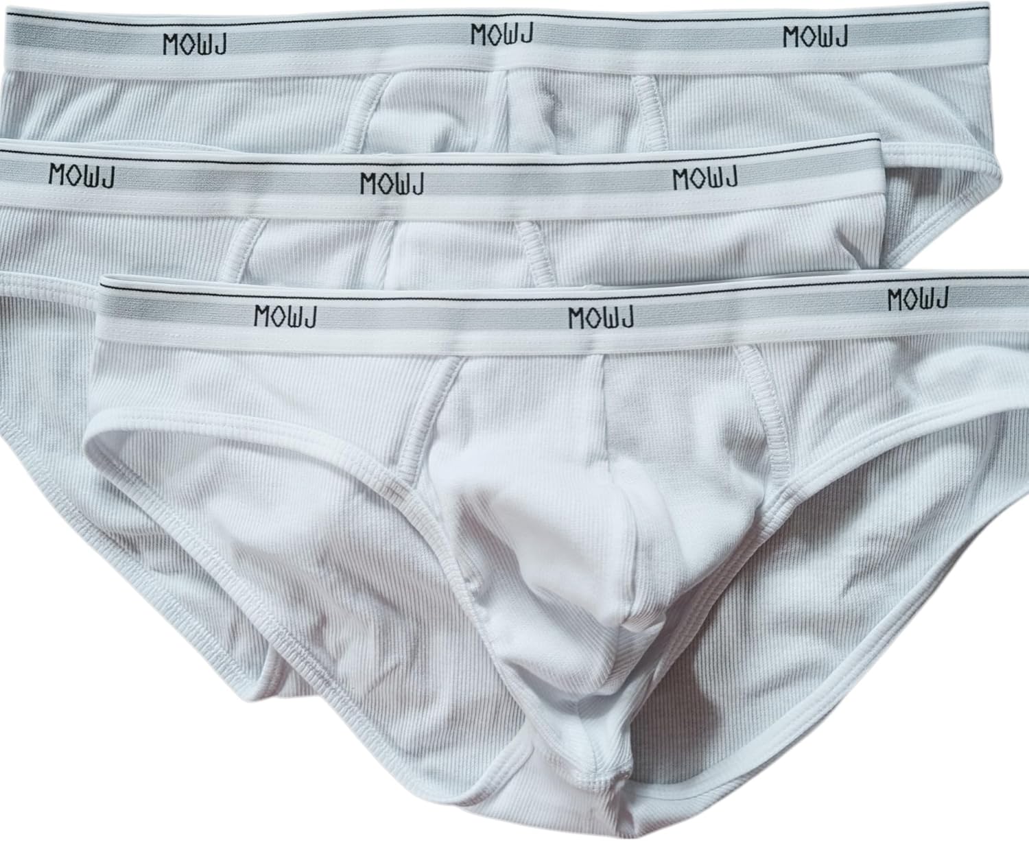 MOWJ Classic Men's Briefs Ultra Soft Stretch Ribbed Cotton Fabric | 3 Pack | Comfortable Fit with Contour Pouch | No Fly - Image 5