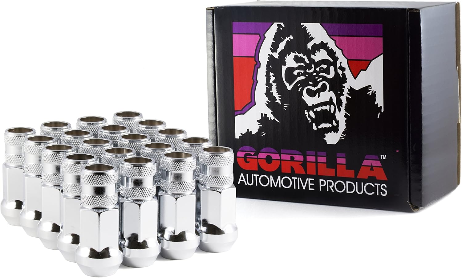 Black Friday - 60% OFF Gorilla Automotive 45088-20 1/2 Thread Size Forged Steel Chrome Finish Open End Lug Nut, (Pack of 20)