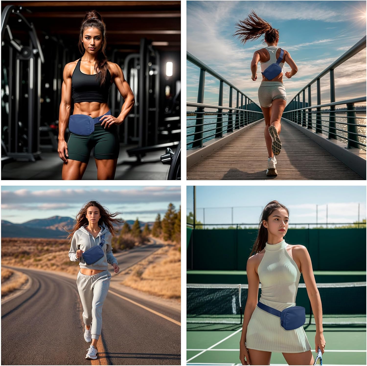 NGIL Mini Belt Bag for Women Crossbody Pack Workout Traveling Running Hiking Waist Bag with Adjustable Strap(Blue) - Image 2