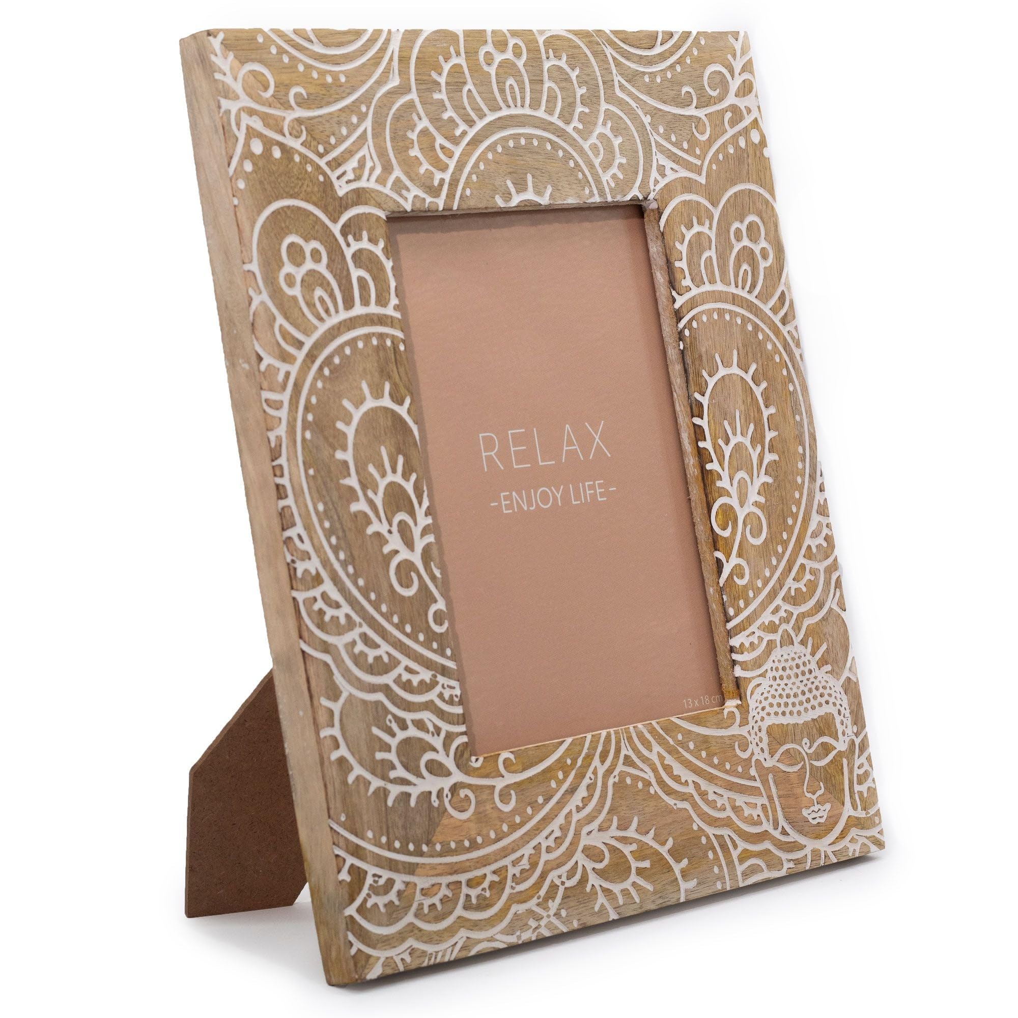 Blue Pirate White Lrg Mango Wood Picture Frame (For 13X18cm) 28X23x2cm - Buddha