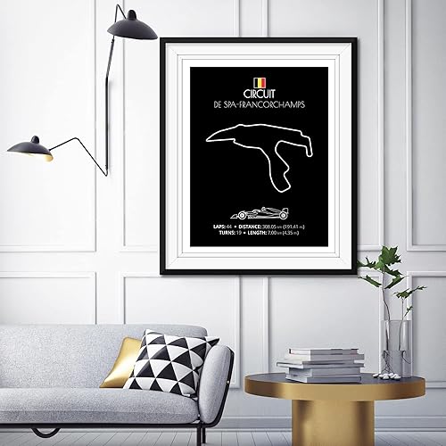 Miniatura 5 de Circuit de Spa Francorchamps Race Track Poster intended for Formula Racing Fans Print Wall Art Decor Handmade - 8x10" Satin Print (Unframed)-Perfect