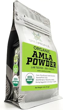 Spice Profile USDA Organic Amla Powder, Lab Tested for Heavy Metals, Resealable 4oz Pouch, Amalaki, Grosella Espinosa India