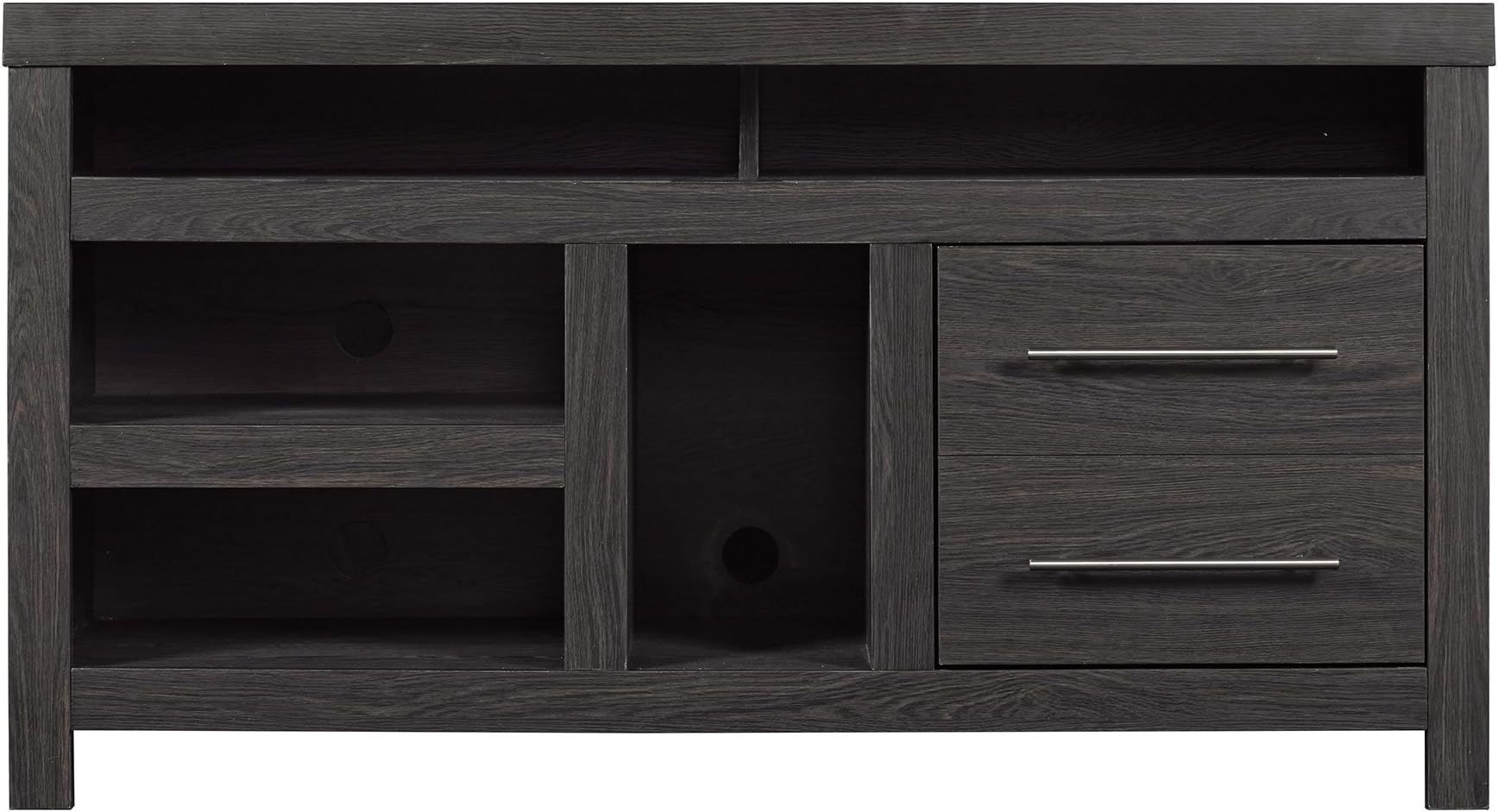 Bronte TV Stand for TVs up To 55" with Vertical Gaming Console Shelf, Black Walnut