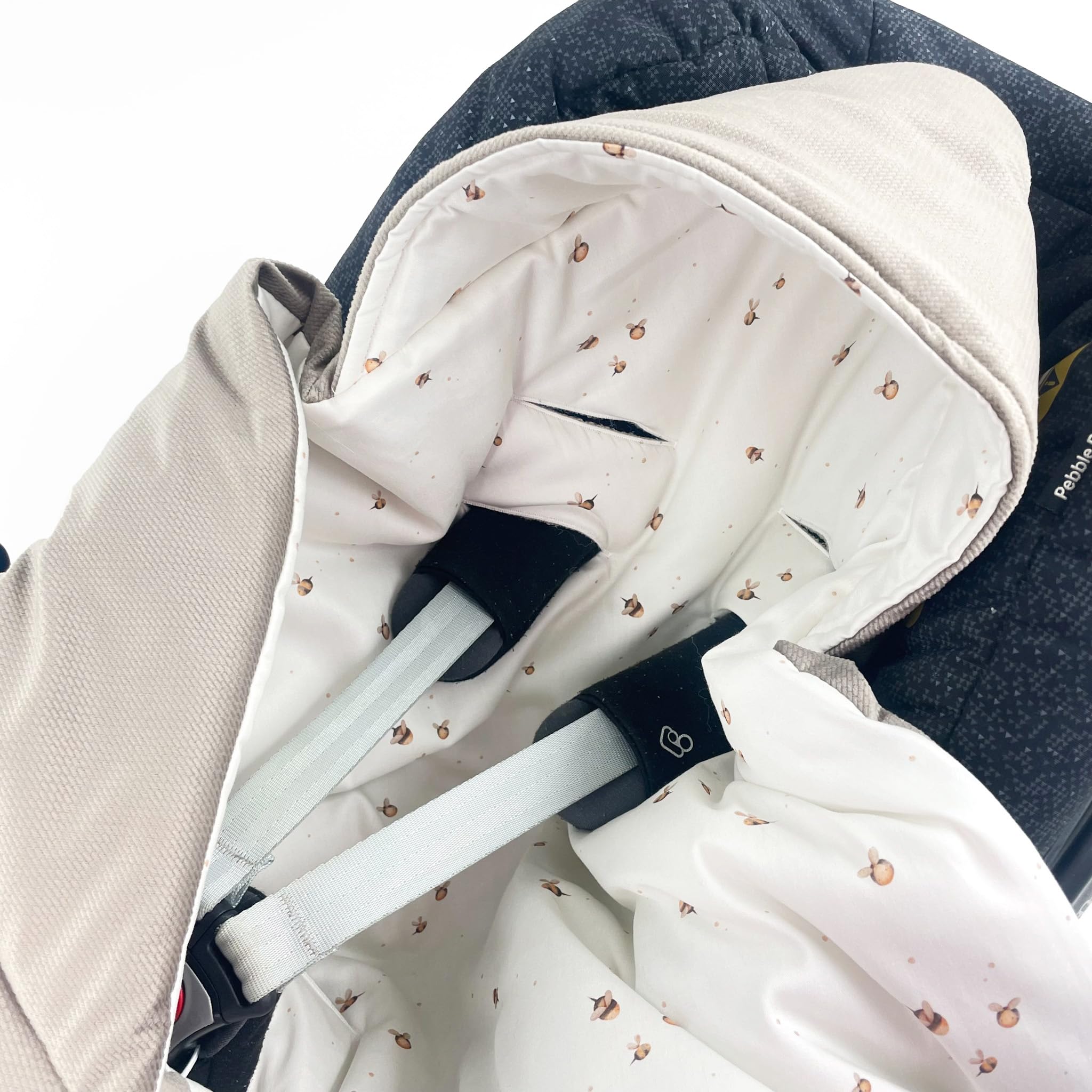 Coperta invernale imbottita in velvet, con imbottitura per ovetto, universale, con chiusura per passeggino, culla