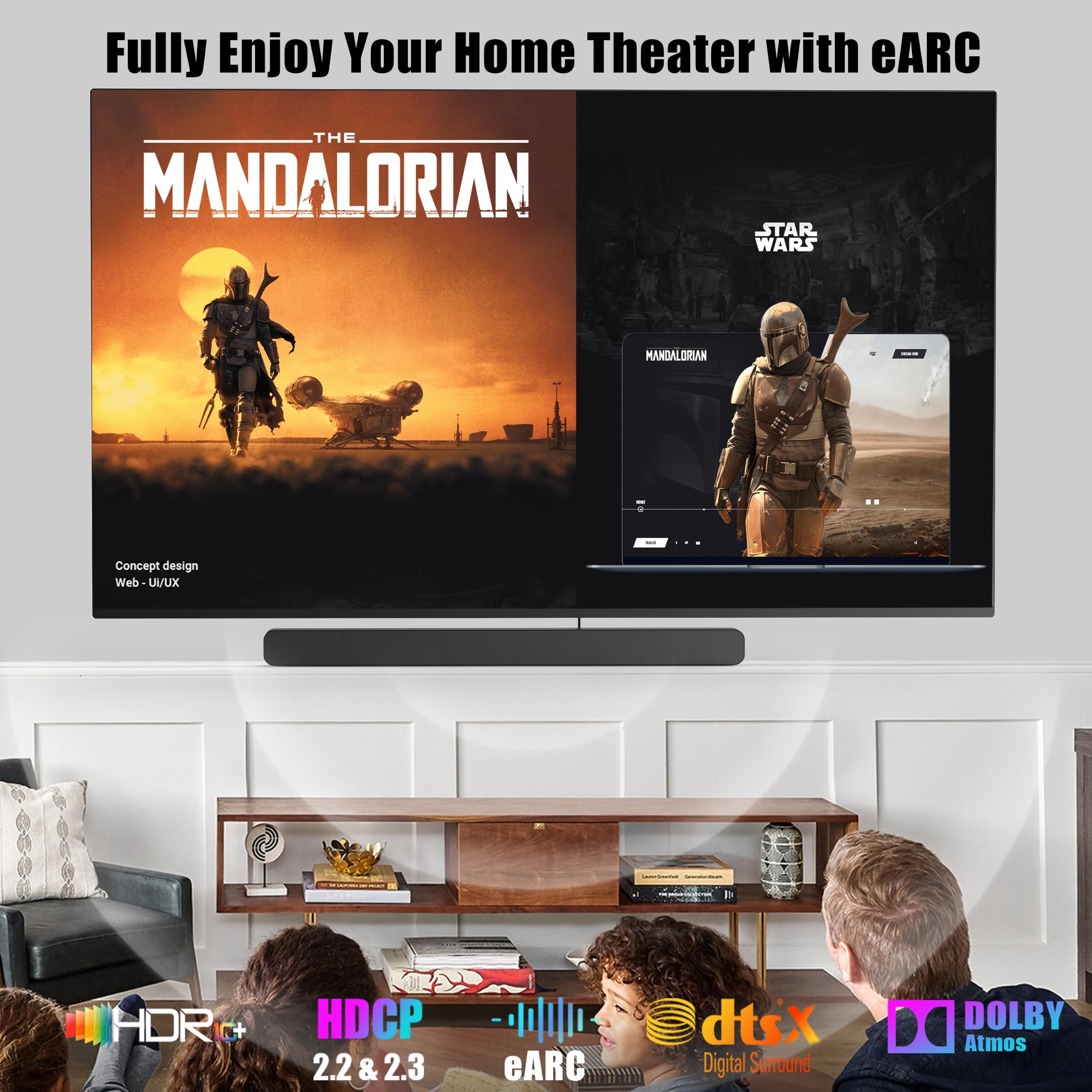 Lot de 4 câbles HDMI 8K de 4,6 m (rouge, identification facile), cordon de jeu HDMI 2.1, prend en charge 8K @ 60 Hz, 4K @ 120 Hz, HDR10+, SBTM, VRR, QFT, ALLM, 3D, HDCP 2.3 pour PS5, Xbox, TV, PC
