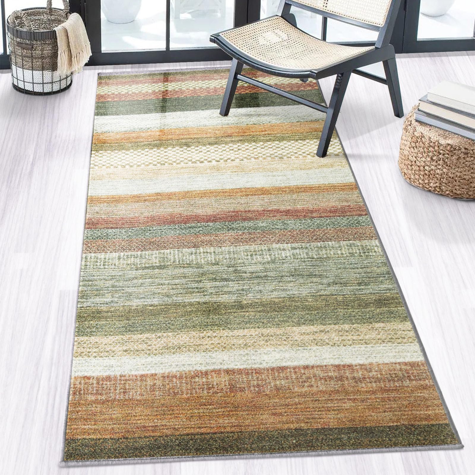 Floordirekt Beige / Red Rug Runner For Kitchen, Hallway & Living Room - Carpet Runner Made To Measure - Sold By The Metre - Hallway Rug - Kitchen Runner - Living Room Rug (80 X 250 Cm, Naxos - Beige-Red)
