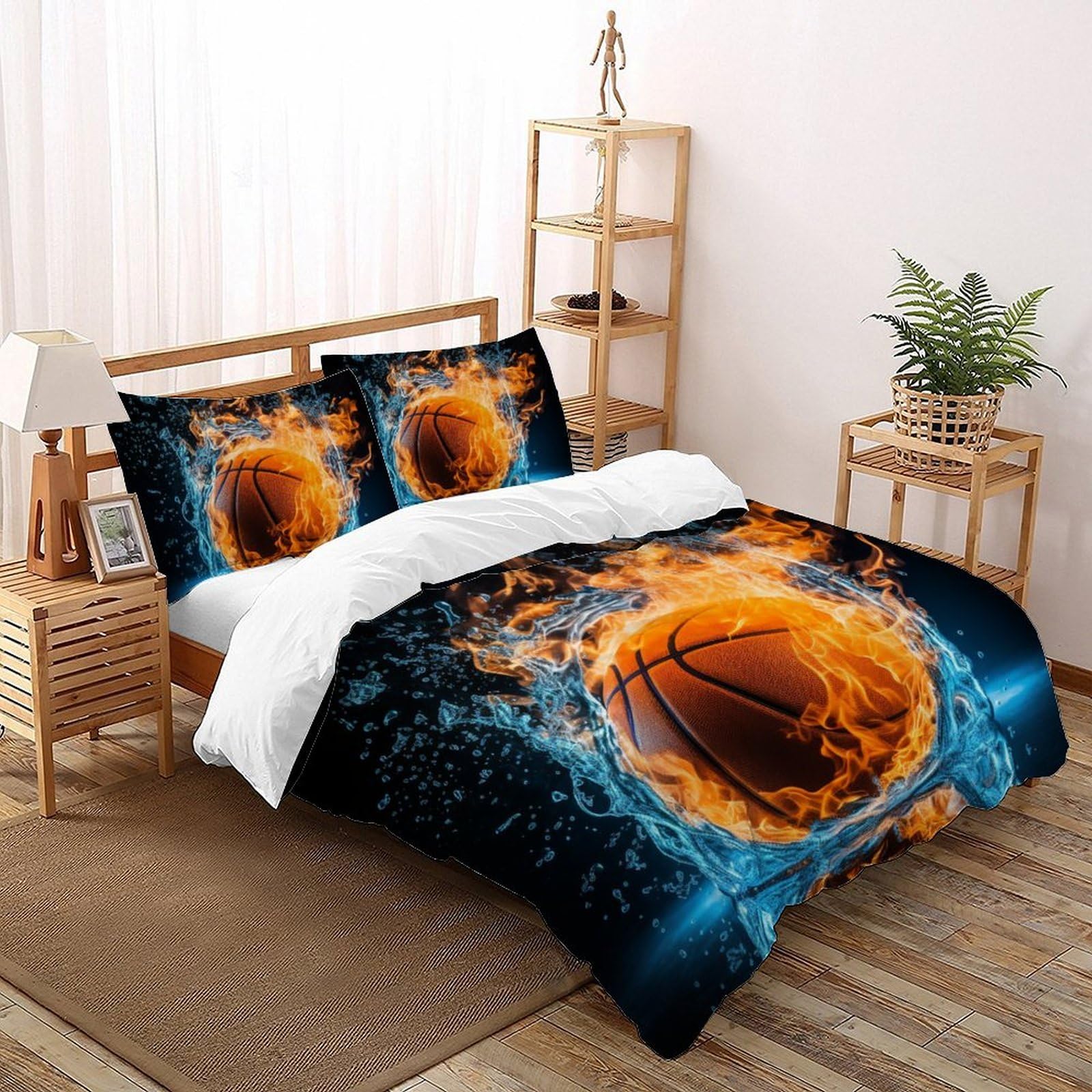 Parure housse de couette basket 260x220 cm une idée cadeau idéale pour lit super king
