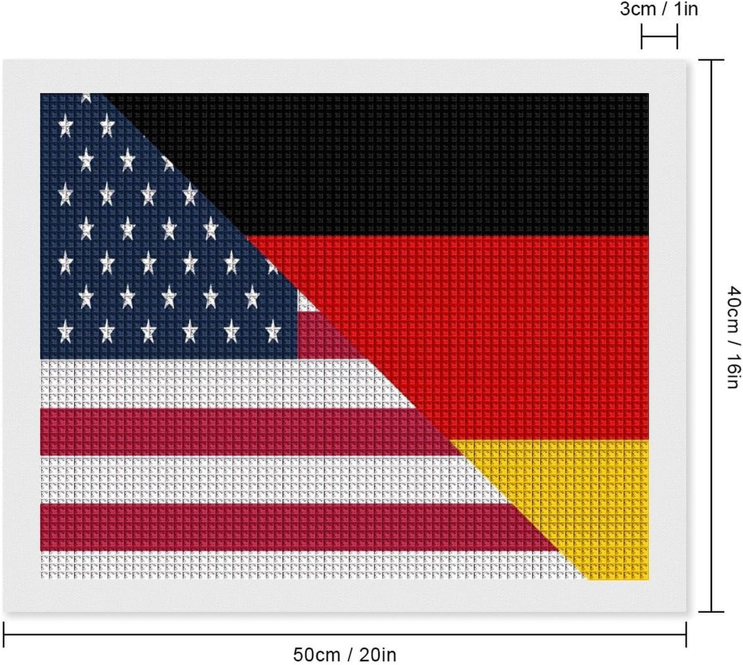 U.S. and Germany Flag Printed Diamond Art Kits Square Full Drill 5D Painting Craft DIY Gifts for Adult