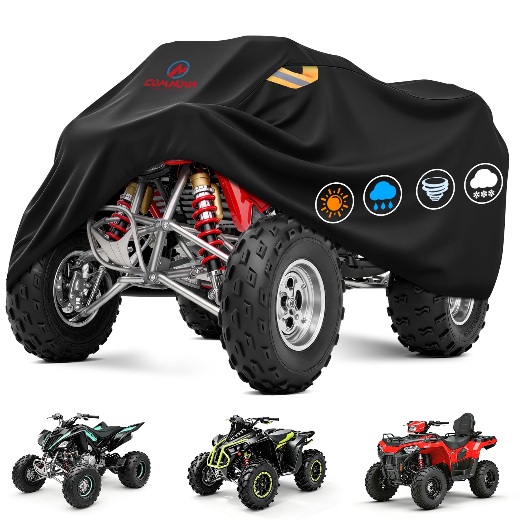 Comnova ATV Cover for 4 Wheelers - 84 Inch ATV Covers 600D Heavy Duty & Waterproof