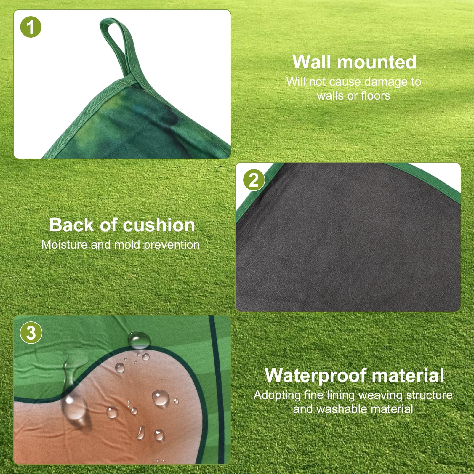 Tapis d'Entraînement de Golf - Matten d'entraînement de Golf, Kit Complet avec Tapis Golf, 16 Balles, Tapis de Frappe et Accessoires, Idéal pour Entraînement Intérieur, Extérieur, et Jardin
