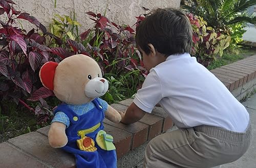 Miniatura 4 de Linzy Oso de Peluche Educativo de 16", Adorable Oso de Peluche Viene con Vestimenta, un Atuendo Removible Empacado con Cierres - Perfecto para Poner