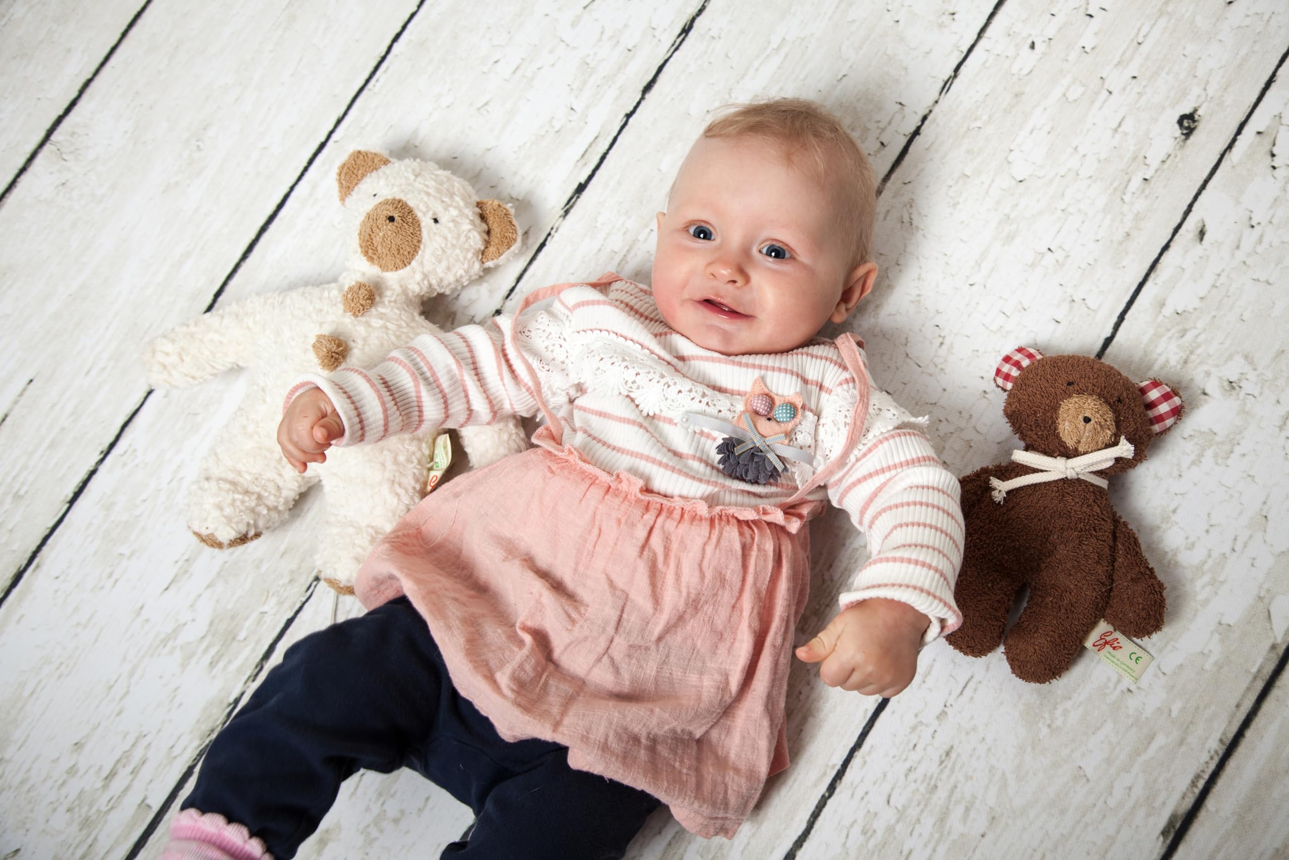 Efie Bio Kuscheltier Teddy Knöpfchen – handgemachtes Stofftier aus Bio-Baumwolle (KBA), GOTS-Zertifiziert & waschbar, 100 % Made in Germany