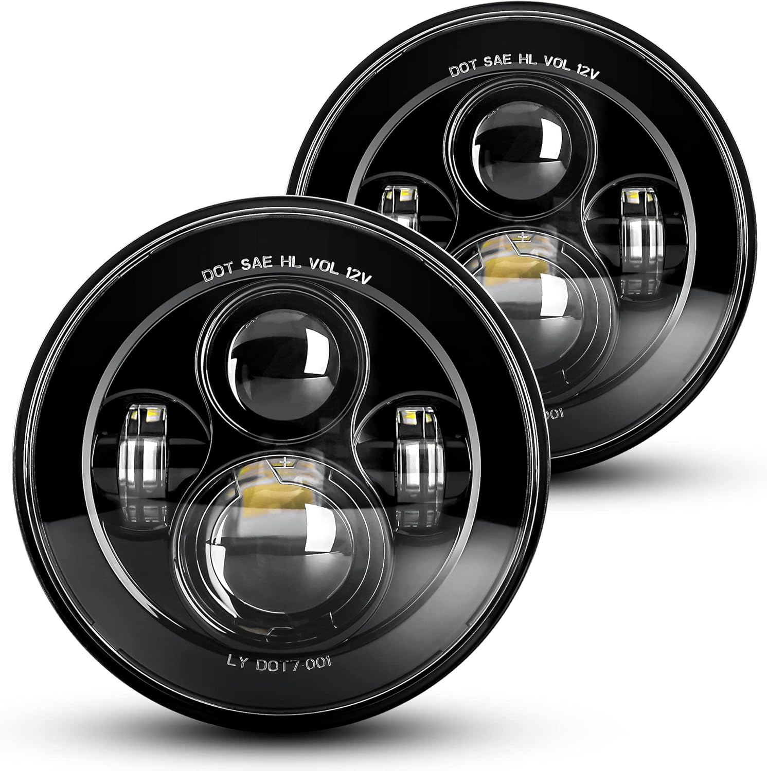 LX-LIGHT 1000% Bright 7 Inch LED Headlights Anti-glare Round H6024 LED Headlight Compatible with Jeep Wrangler JK JKU TJ LJ Chevy Ford GMC Dodge etc DOT Approved Hi/Low Sealed Beam Black