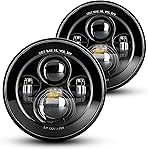 LX-LIGHT 1000% Bright 7 Inch LED Headlights Anti-glare Round H6024 LED Headlight Compatible with Jeep Wrangler JK JKU TJ LJ Chevy Ford GMC Dodge etc DOT Approved Hi/Low Sealed Beam Black