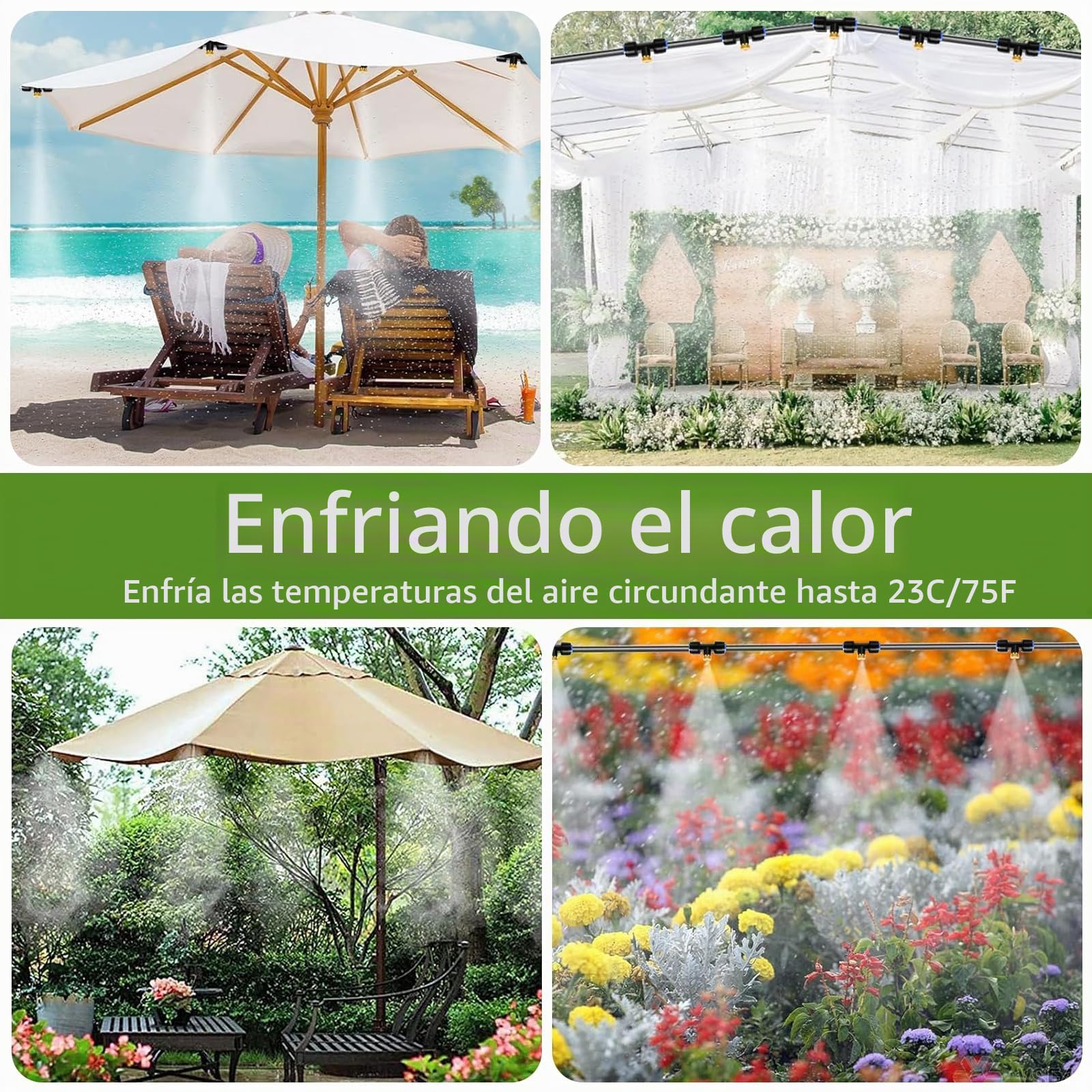 XUNIVERS10M Kit Nebulizador Jardín,Nebulizador Terraza Jardín, DIY Kit de Nebulización Terraza, Kit Nebulizador Terraza, Rociador de Terraza con Manguera Duradera y Boquillas Extraíbles para Giardino