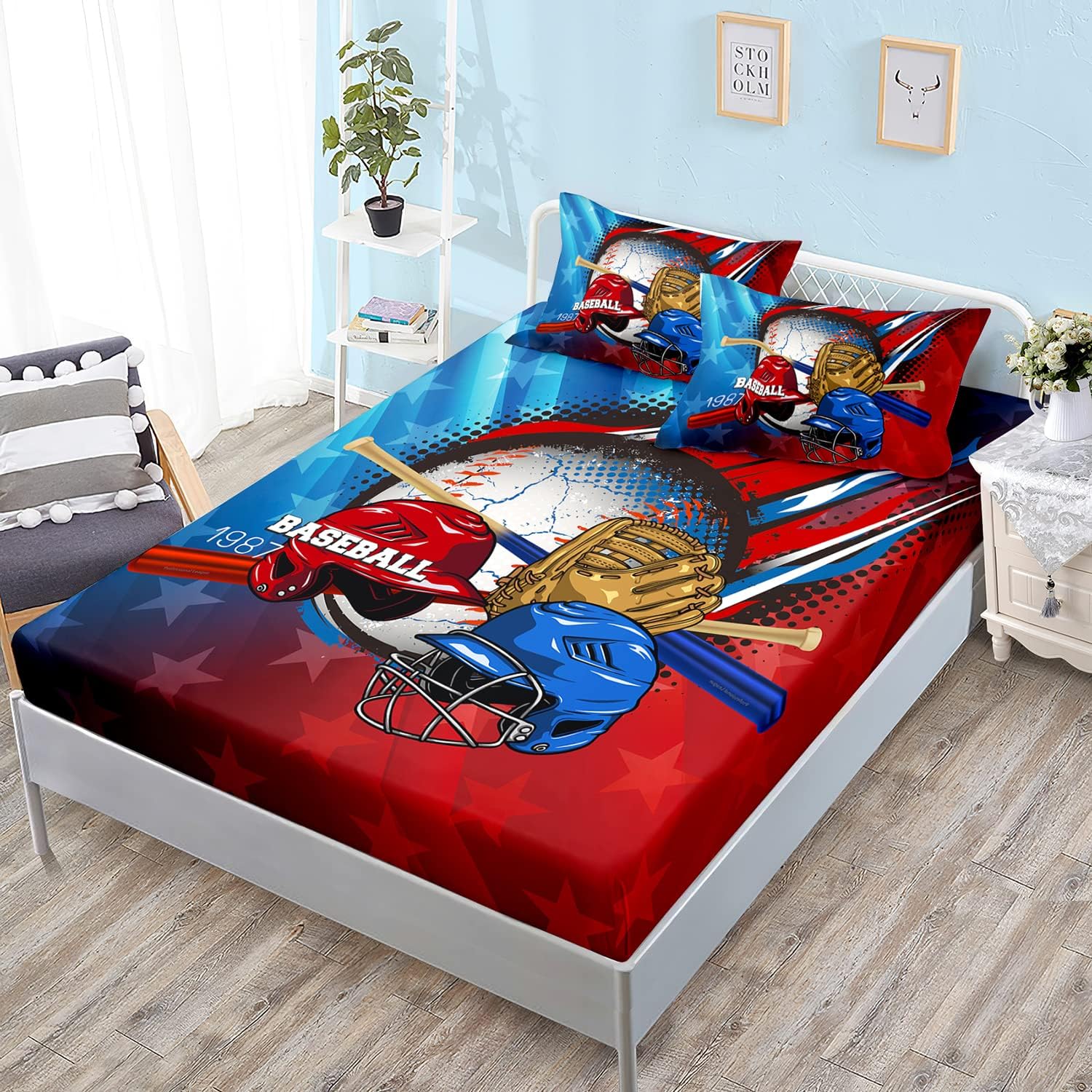 HOSIMA Baseball Bedding Set for Boys Teens,Red and Nigeria Ubuy