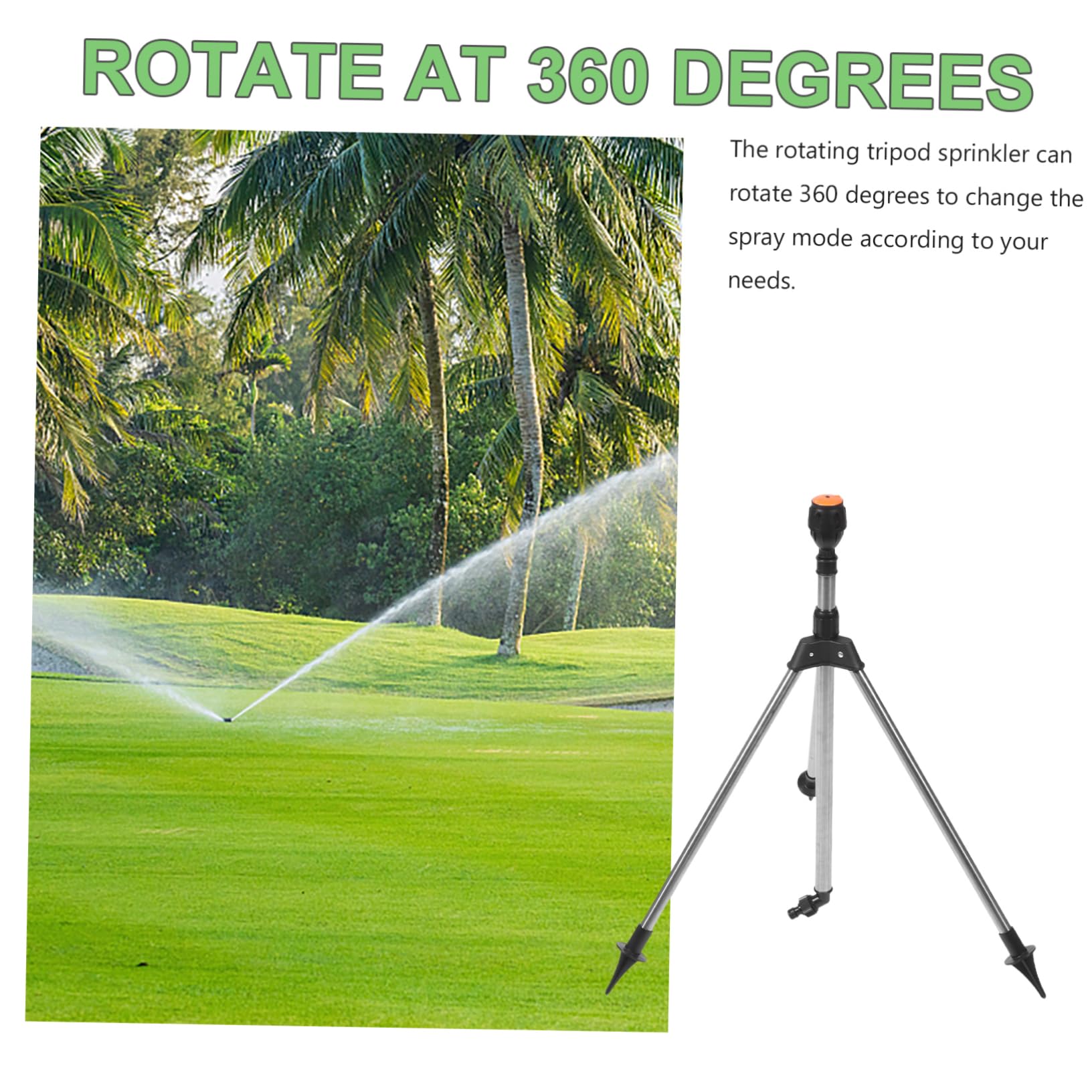 Sosoport Arroseur Rotatif à Degrés Trépied Arrosage Automatique Système Irrigation pour Jardin Et Pelouse Arroseur Pratique Et Étanche