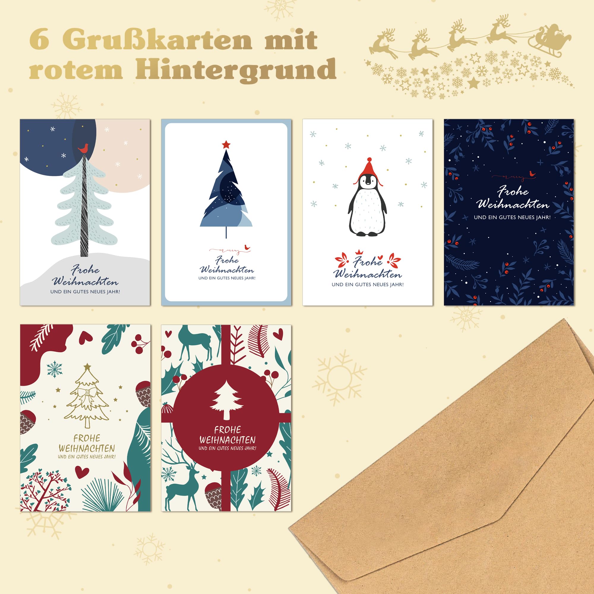 Set Di Biglietti Di Auguri Di Natale Originali Da 12 Giorni Con Buste 12  Pezzi~p134037683, image size:2000x2000