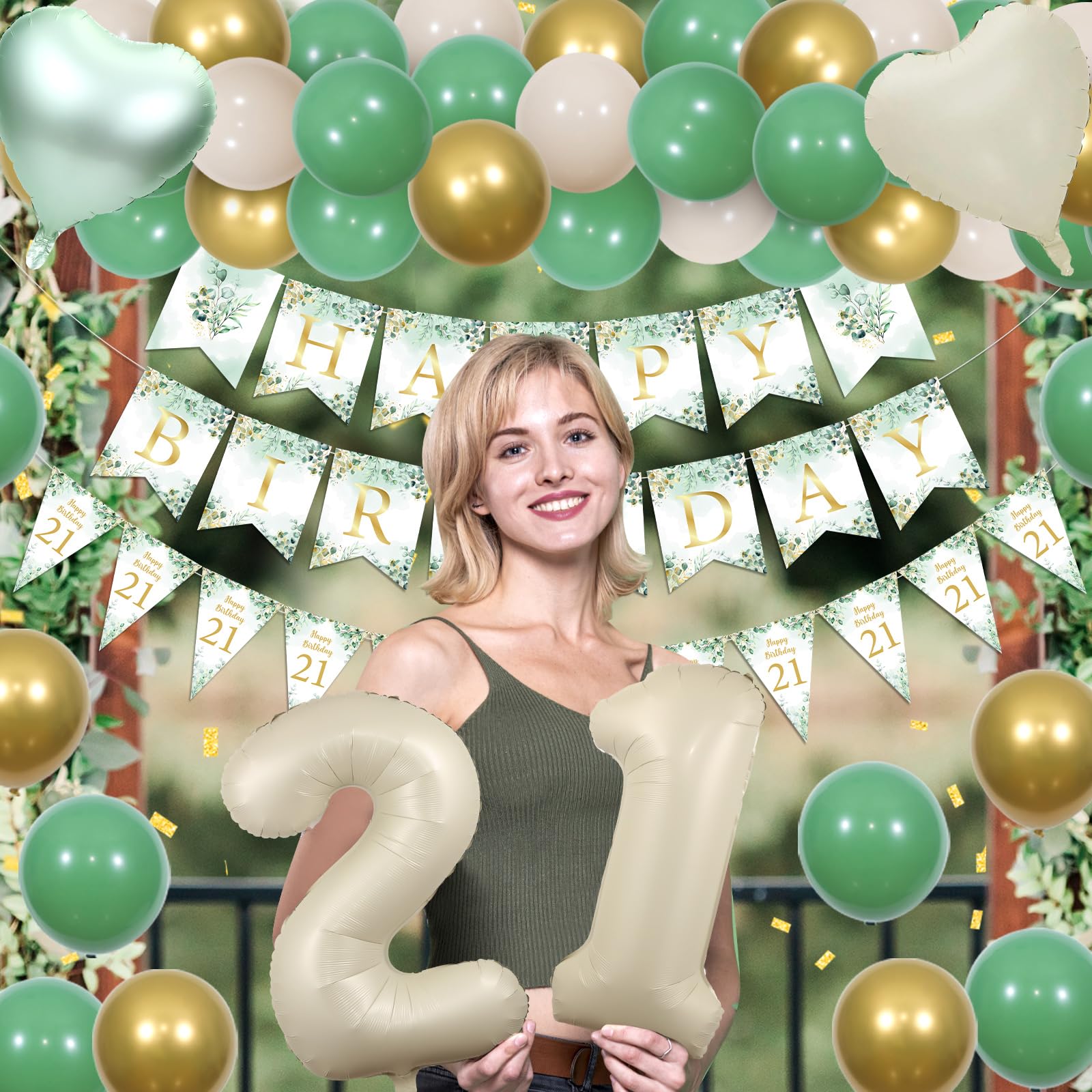 Kit Decorazioni Compleanno Verde Salvia Per Donne E Ragazze – Palloncini E Addobbi Per Festa