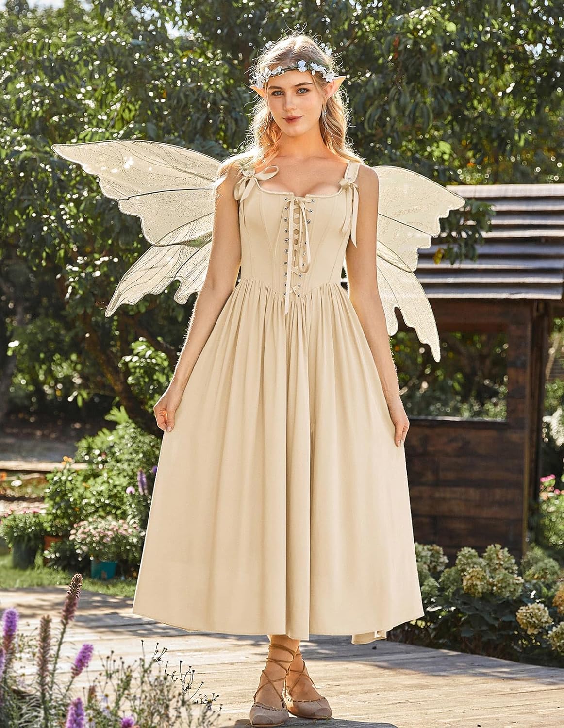 Scarlet Darkness Corset Dress for Women 2026 Renaissance Costume Summer Maxi Cocktail Party Dresses with Pockets